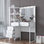 Hanah Home Mesa de Maquillaje Blanca con 10 Focos